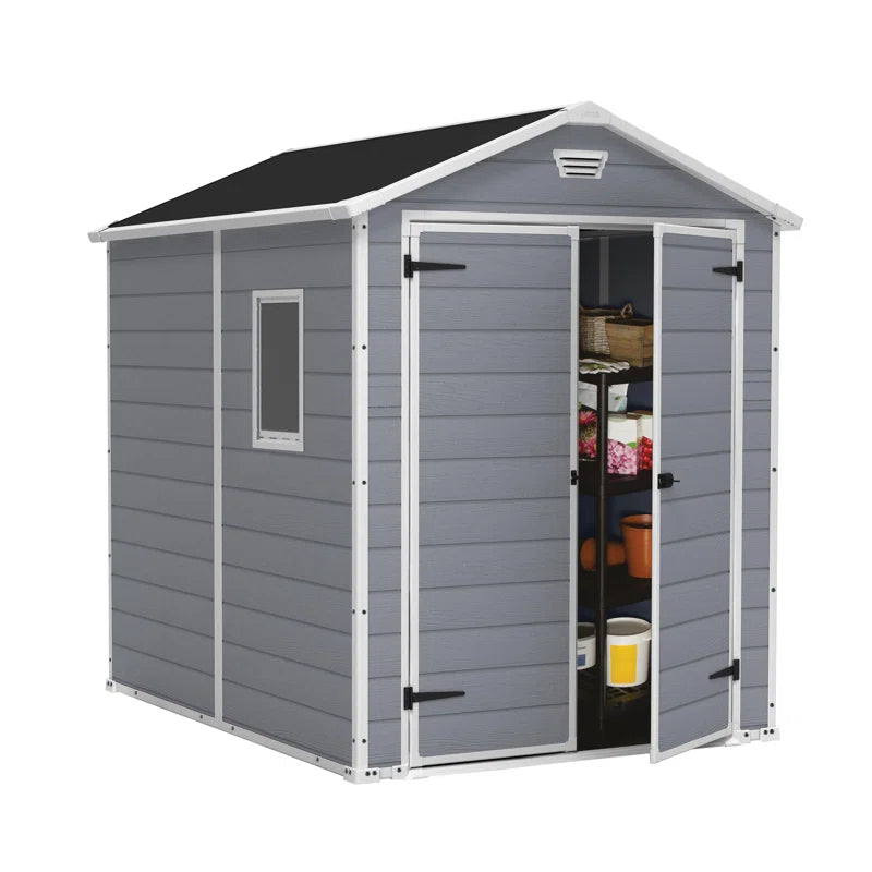 Manor 6 Ft. W X 8 Ft. D Apex Outdoor Garden Shed