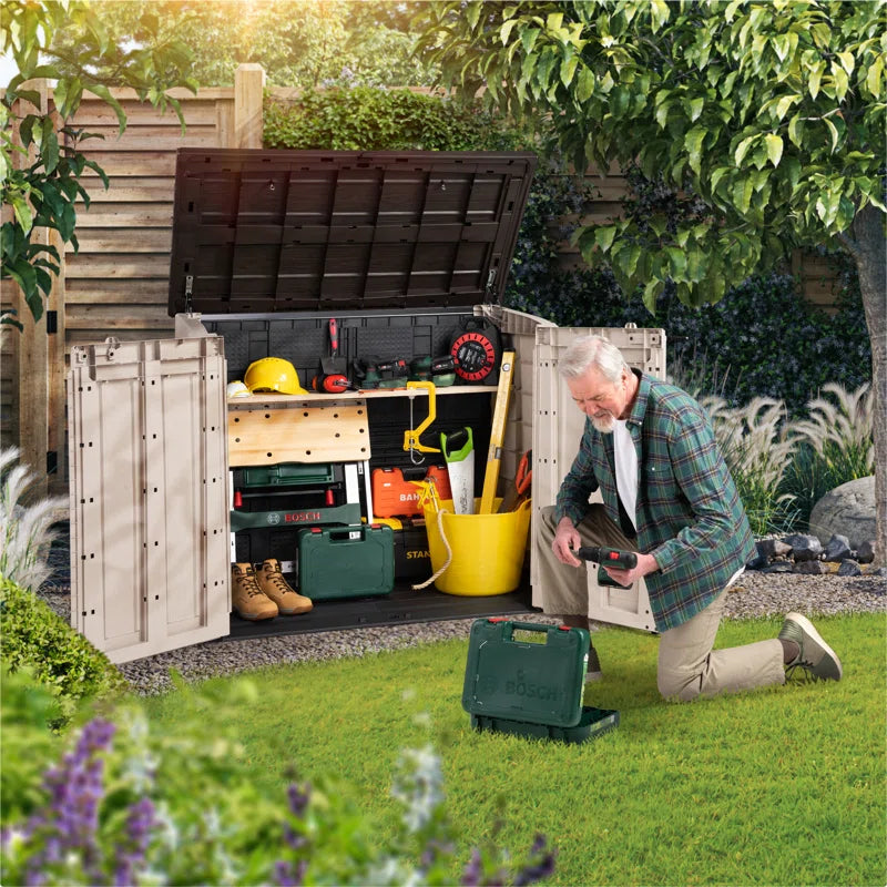 Store It Out Max 1200L Storage Shed - Beige / Brown
