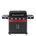 Hybrid Gas & Charcoal BBQ Grill with Cast Iron Grates & Temperature Gauge