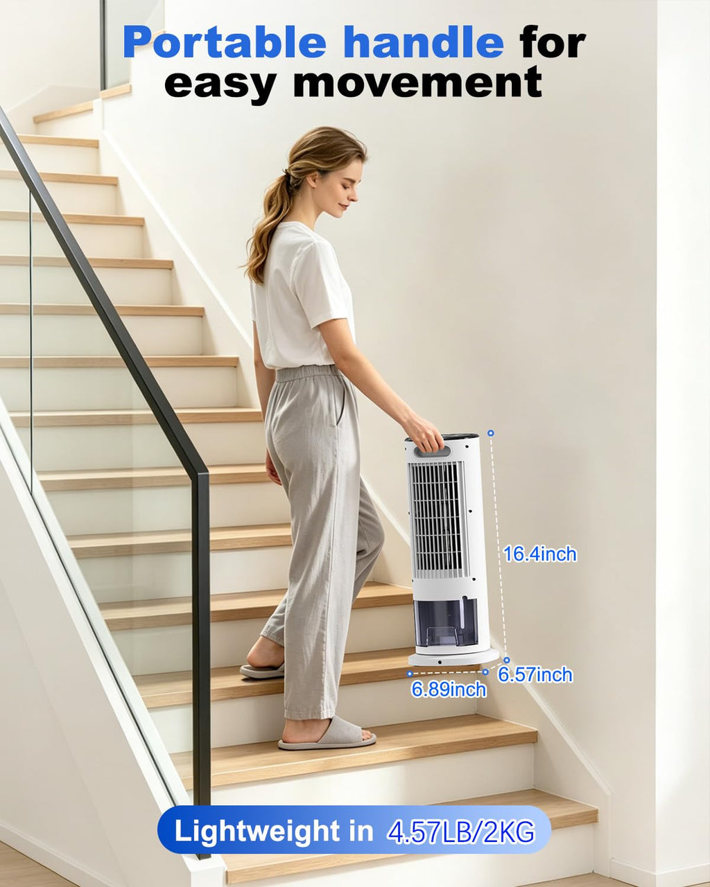 4-in-1 Portable Air Cooler with Remote Control, Mist Function & Timer