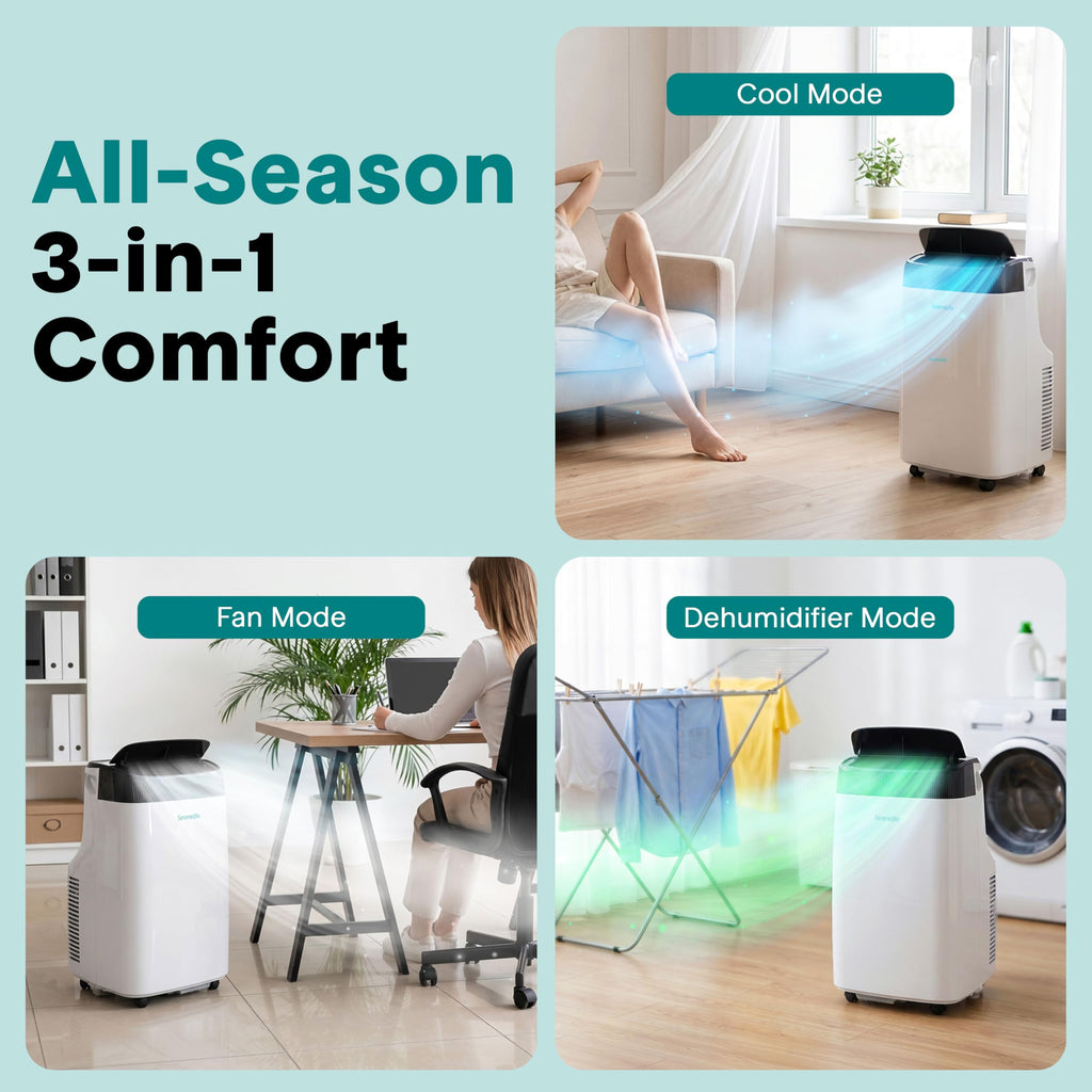 7000 BTU Portable Air Conditioner with Dehumidifier, Sleep Mode & Window Kit